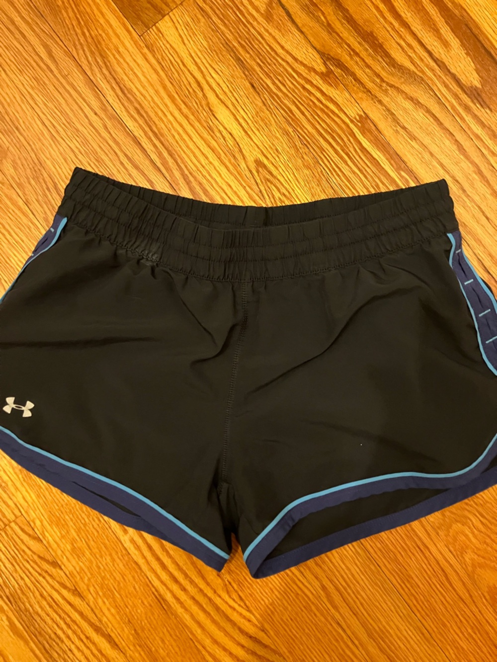 Under Armour Black Women's Athletic Shorts with Blue Accents